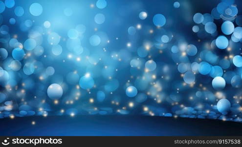 A glamorous background of blue bokeh perfect for awards and celebrations by generative AI