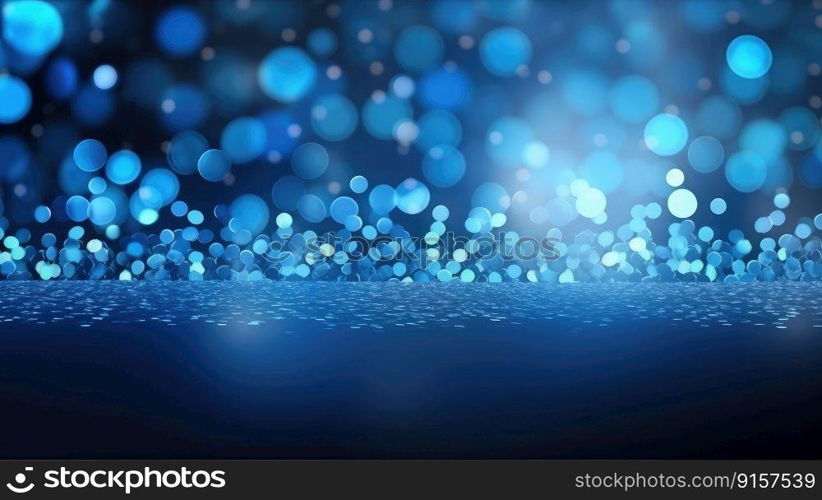 A glamorous background of blue bokeh perfect for awards and celebrations by generative AI