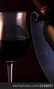 A glass of an elegant, quality red wine.