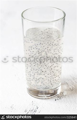 A glass of basil seed drink