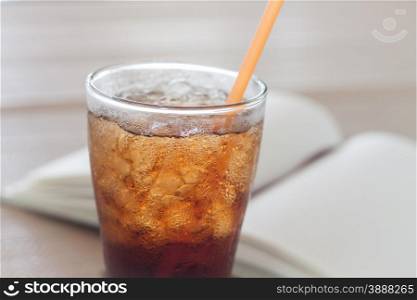 A glass of cola with ice, stock photo