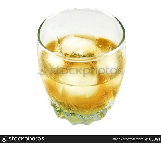 a glass of cold drink on white background