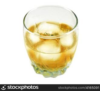 a glass of cold drink on white background