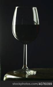 A glass of red wine.