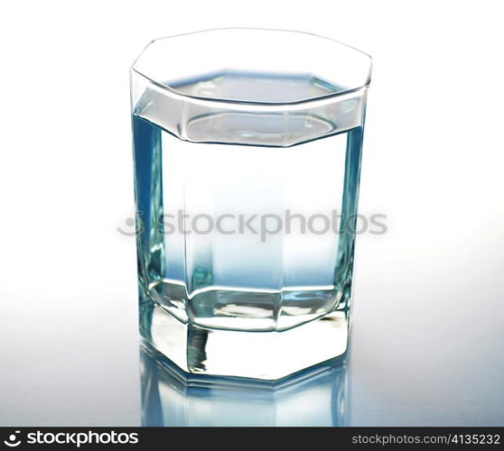 a glass of water , close up shot