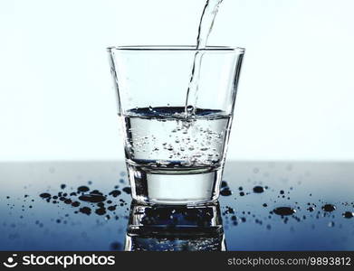 A glass of water macro shot