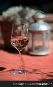 a glass of whine in closeup