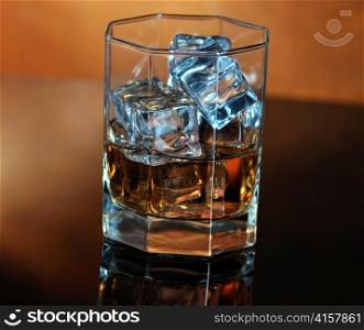 a glass of whiskey