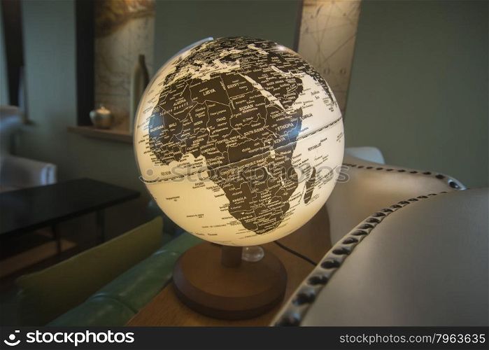 a globe in a restaurant in the city of Bangkok in Thailand in Southeastasia.. ASIA THAILAND BANGKOK WORLD GLOBE AFRICA