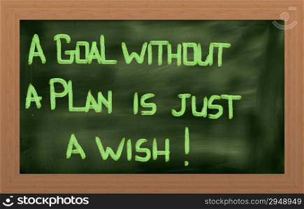 A Goal Without A Plan Is Just A Wish Concept