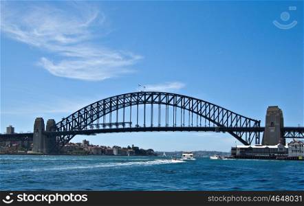 a great image of the iconic sydney harbour bridge. sydney harbour bridge