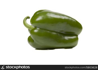 a green pepper isolated on white background