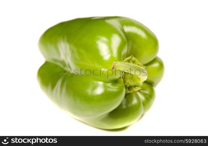 a green pepper isolated on white background