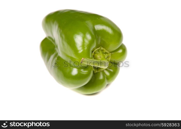 a green pepper isolated on white background