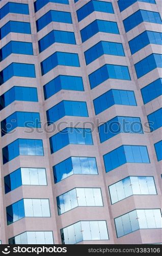 A grid of windows from an office building