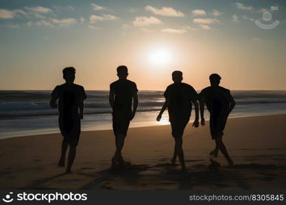 A group of children playing on the beach. Neural network AI generated art. A group of children playing on the beach. Neural network AI generated