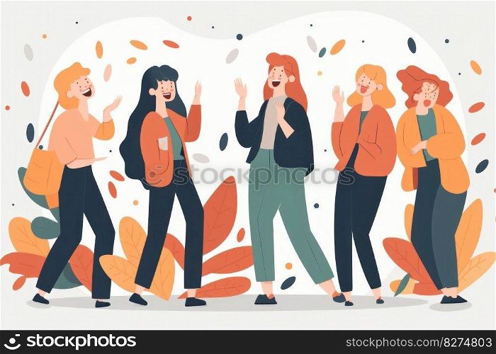 A group of extroverted and sociable people having a crazy April Fool’s Day party. The image captures the joyful and friendly atmosphere of the celebration. AI Generative. 