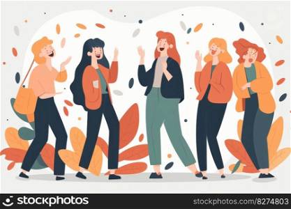 A group of extroverted and sociable people having a crazy April Fool’s Day party. The image captures the joyful and friendly atmosphere of the celebration. AI Generative. 