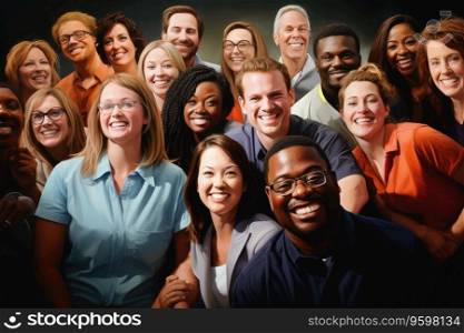 A group of happy people at work