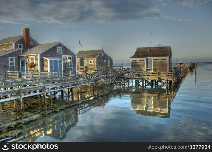 A group of Houses on the sea