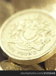 a group of one pound coins
