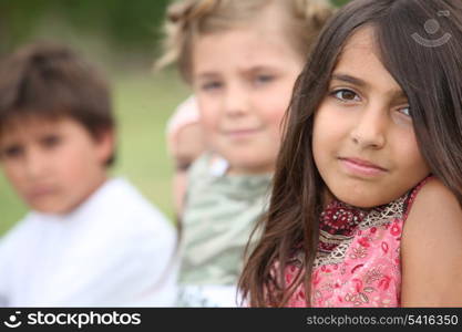 A group of preadolescent schoolchildren