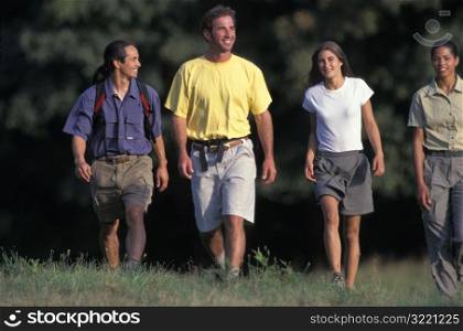 A Group Of Smiling Hikers
