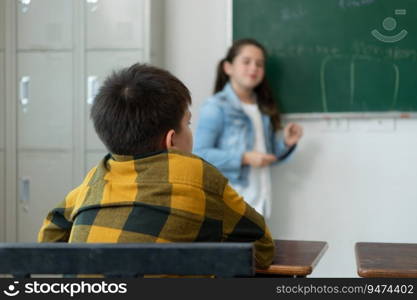 A group of students from an international school that promotes creativity and places children at the center of learning in a variety of subjects.