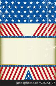 A grunge american background with a large empty space for your message