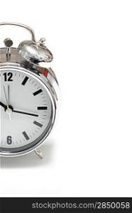 A half alarm clock in chrome