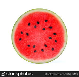 A half of fresh watermelon isolated on white background.