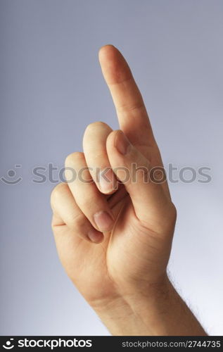 A Hand pointing with index finger