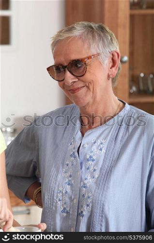 A happy elderly woman