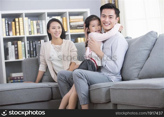 A happy family of three