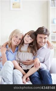 A happy family with a child at home