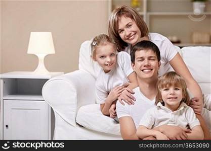 A happy family with children at home