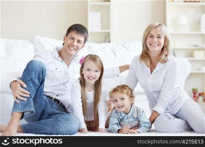 A happy family with children at home