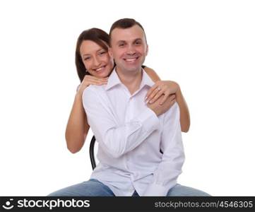 a happy young couple in love spending time together