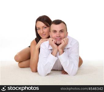 a happy young couple in love spending time together