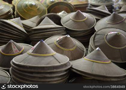 a hat market in the market the city of Mae Hong Son in the north provinz of Mae Hong Son in the north of Thailand in Southeastasia.. ASIA THAILAND MAE HONG SON
