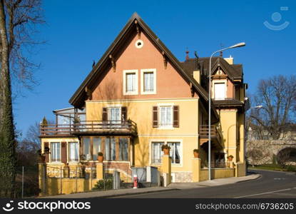 A house, adjacent to a main road, near Lausanne, Switzerland