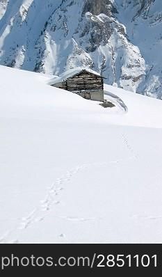 A hut in the mountains