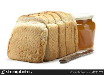 a jam jar with some bread