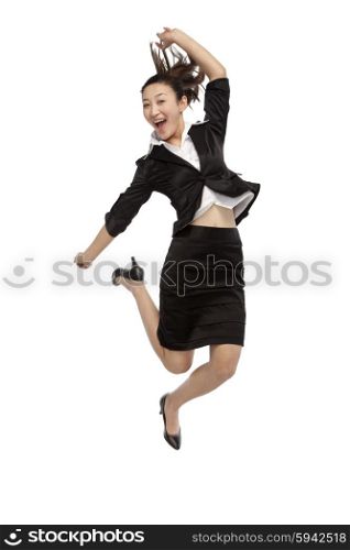 A jumping woman