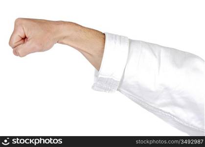 a karate punch on a white background