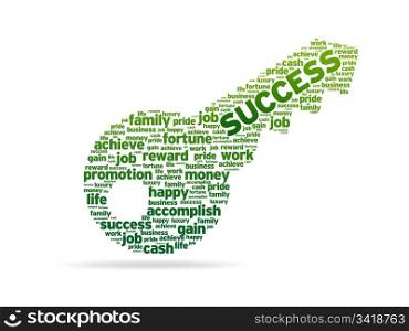 A key with the word success on white background.