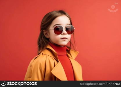 A kid girl model posing with modern fashion created with generative AI technology
