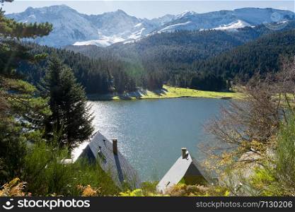 a lake of Payolle in the french Pyrenees
