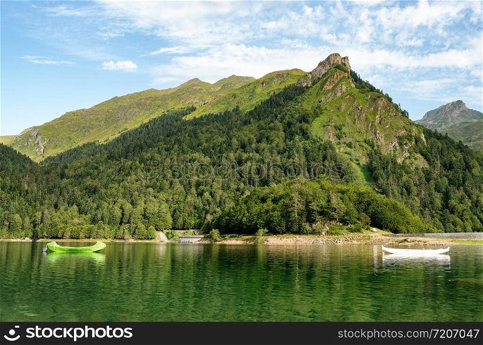 a lake of the french pyrenees mountains