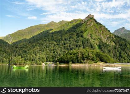 a lake of the french pyrenees mountains
